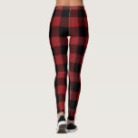 Leggings de verificação de Buffalo preto e Vermelh<br><div class="desc">Xadrez Negra Red Buffalo com Pernas Verificadas Design MIGNED</div>