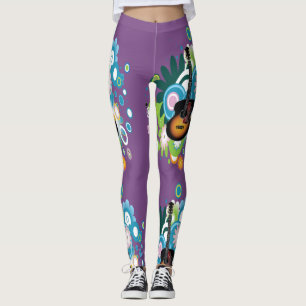Leggings de violão abstrato