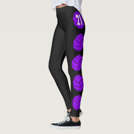 Leggings de voleibol personalizáveis e roxas