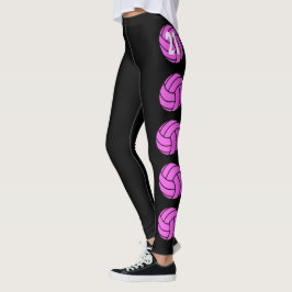 Leggings de voleibol rosa personalizáveis
