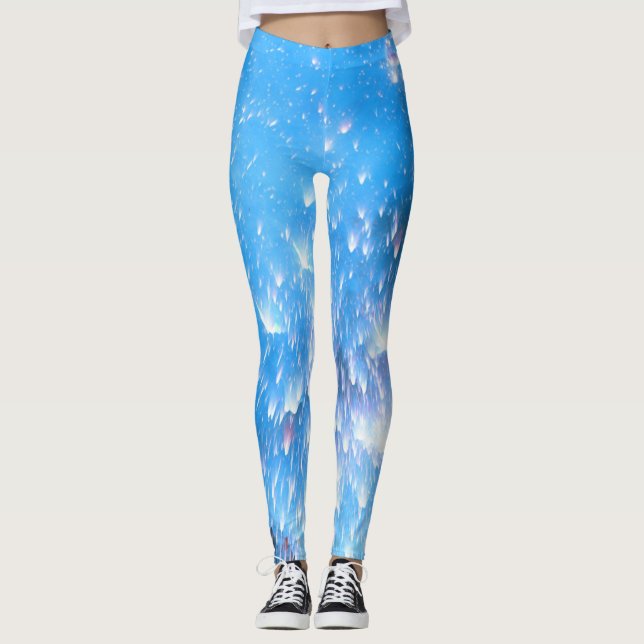 Leggings de Workout Atlético Azul Moderno (Frente)