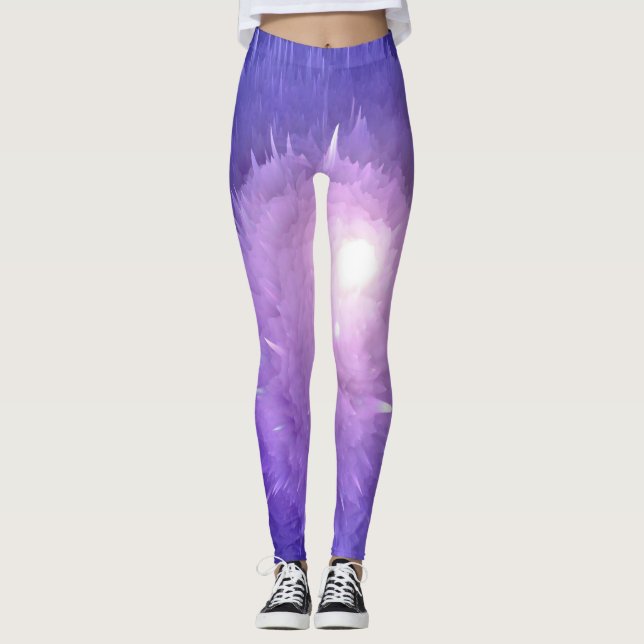 Leggings de Workout Atlético Roxo-Roxo Moderno (Frente)
