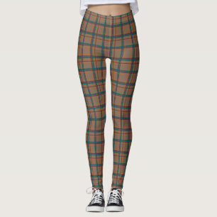 Leggings de Xadrez Chic Autumn