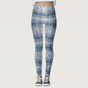 Leggings de Xadrez com a pinça do Denim