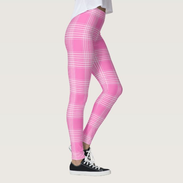 Leggings de Xadrez - Goma de bolhas rosa (Direita)