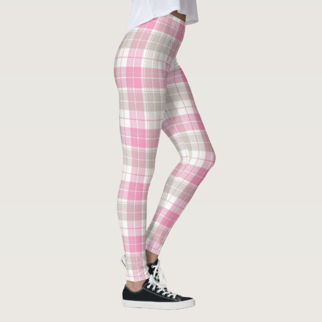 Leggings de Xadrez rosa e Cinza (Direita)
