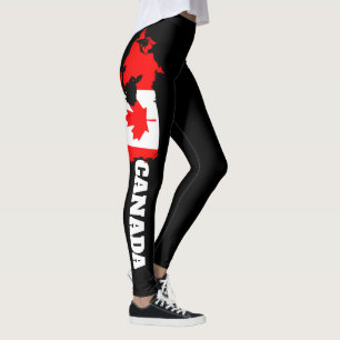 Leggings de Yoga da Bandeira do Canadá - Presente