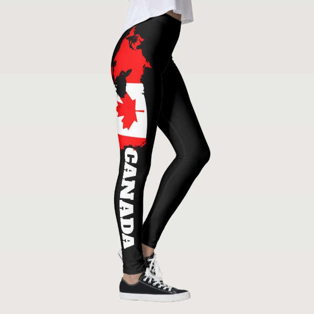 Leggings de Yoga da Bandeira do Canadá - Presente  (Direita)