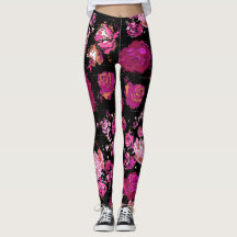 Leggings de Yoga Flor de Rosa Pink Sombrio e Mal-h