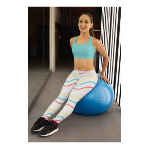 Leggings de Yoga-Mulher do Gym Branco Elegante