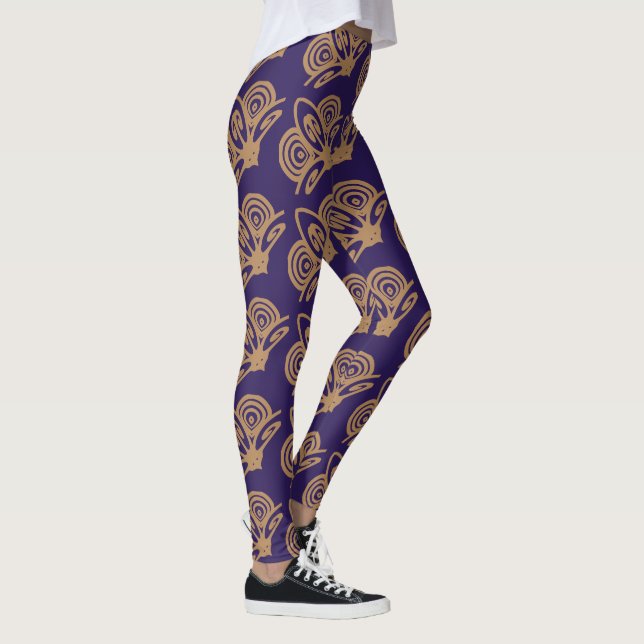 Leggings de Yoga, um padrão requintado de marinho  (Direita)