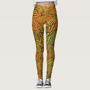 Leggings de zebra coloridas a quente