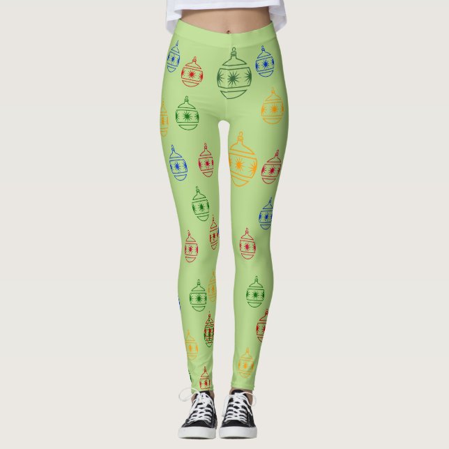 Leggings - Decoração das árvores de Natal (Frente)