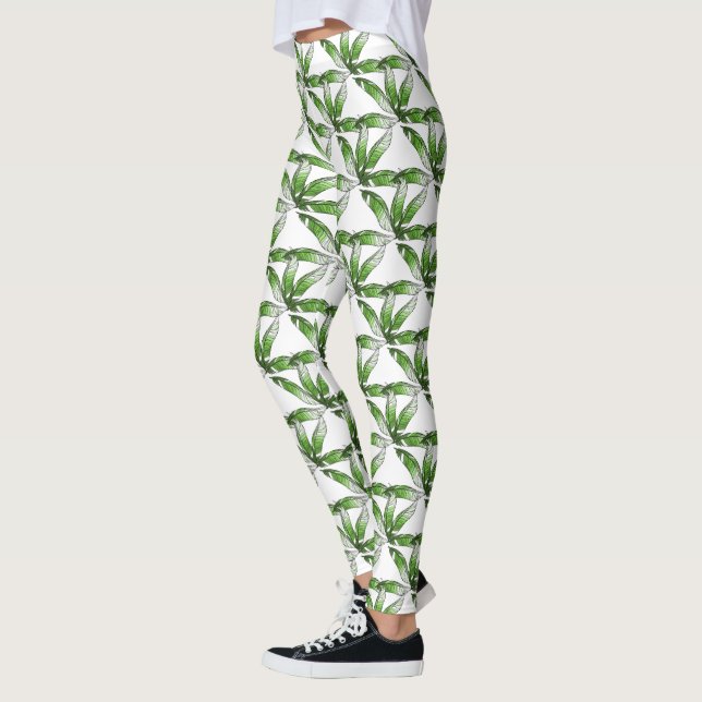 Leggings - Desenho de Pena Verde (Esquerda)