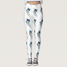 Leggings Desfile de Borboletas Azul Vibrante Voo