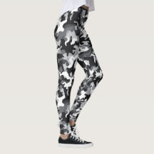 Leggings design da Camo preto e branco