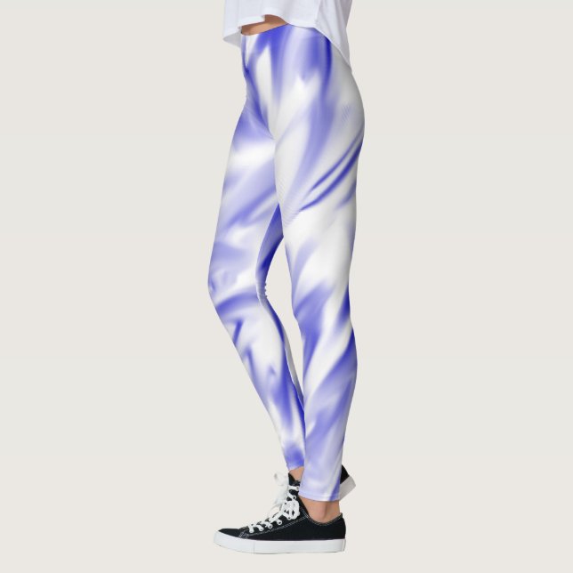 Leggings Design de arte azul e branca (Esquerda)