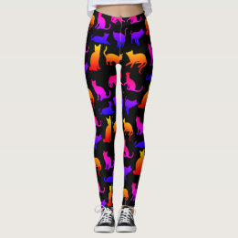 Leggings Design de Gatos Coloridos