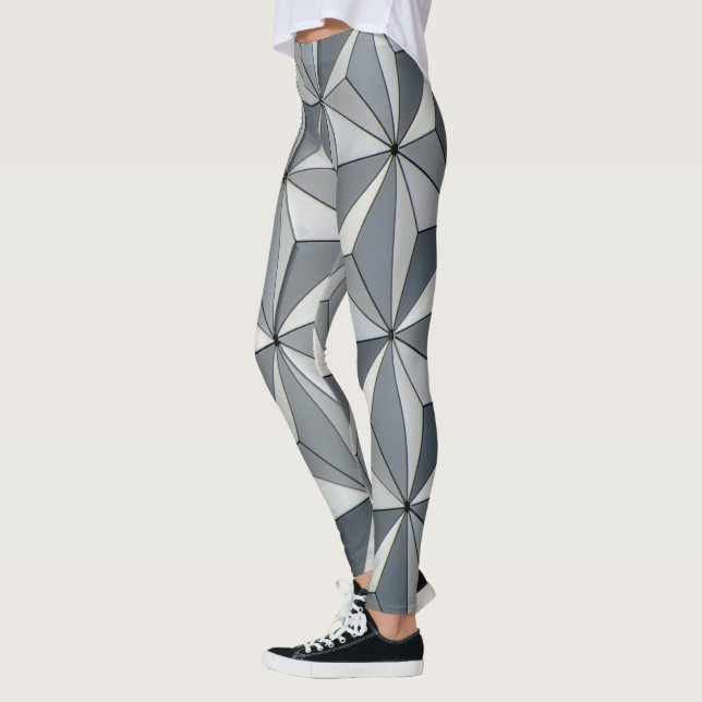 Leggings Design de Prata Geo (Esquerda)