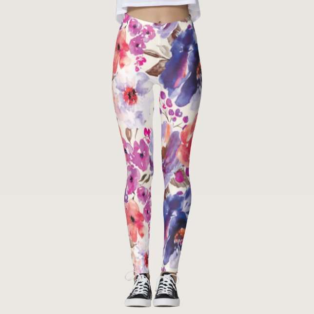 Leggings Design Florais Modernas (Frente)