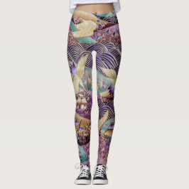 Leggings Design Impressão de padrão artístico japo