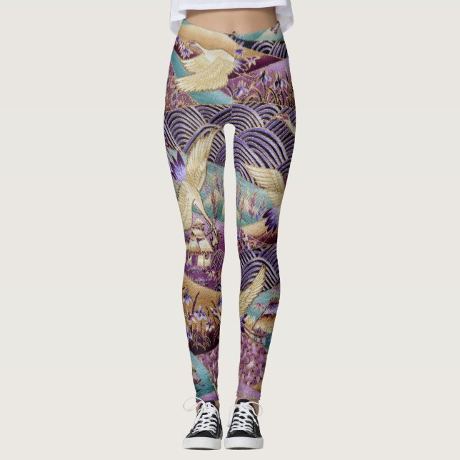 Leggings Design Impressão de padrão artístico japo (Frente)