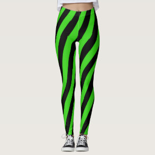 leggings diagonais verdes e pretas