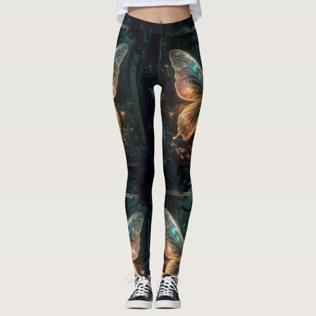 Leggings digitais da borboleta (Frente)