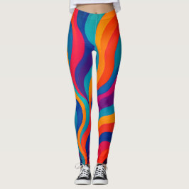 Leggings dinâmicas de onda de cores
