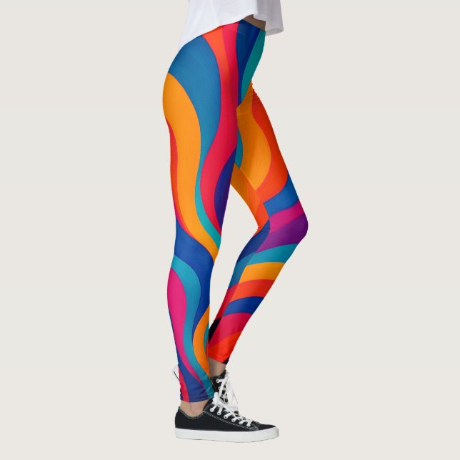 Leggings dinâmicas de onda de cores (Direita)