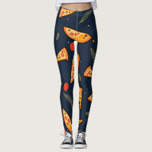 Leggings divertidos de fatia de pizza