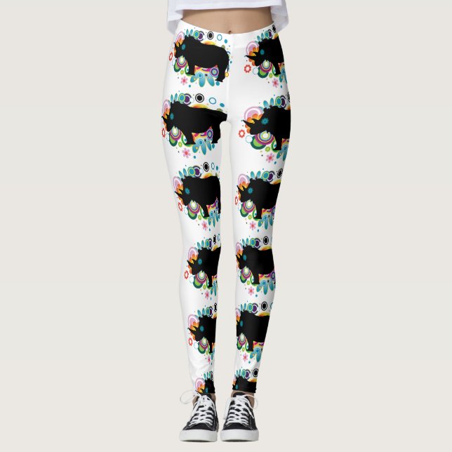 Leggings do abstrato Rhino (Frente)