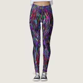 Leggings do arco-íris Zebra