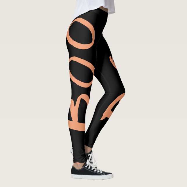 Leggings do Boo Laranja Preto do Halloween (Direita)
