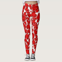Leggings do Coração Vermelho