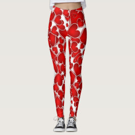 Leggings do Coração Vermelho