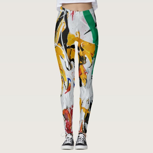 Leggings do derramar de pintura (Frente)