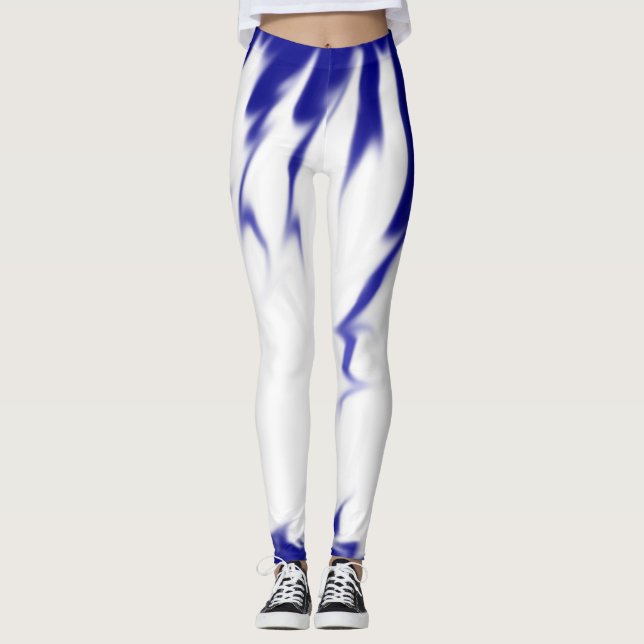 Leggings do Derramar de pintura azul (Frente)