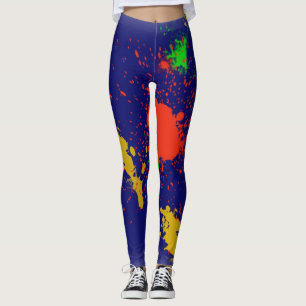 Leggings do Designer de Divisão de Tinta - Presen