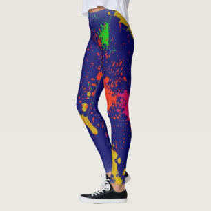 Leggings do Designer de Divisão de Tinta - Presen