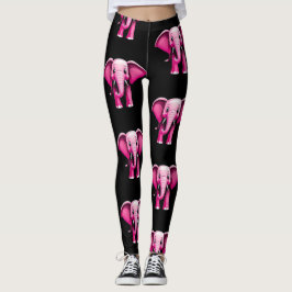 Leggings do Designer de Elefantes Rosa