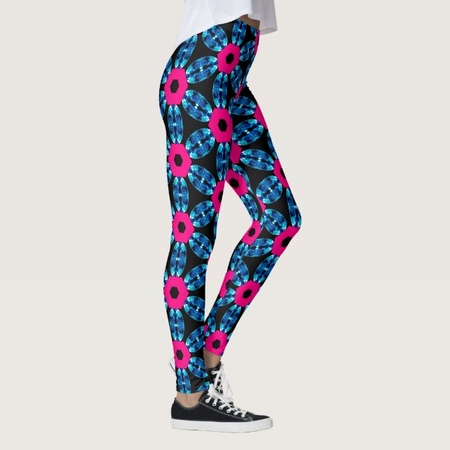 Leggings do Designer de Gemstone Azul e Rosa Quent (Direita)