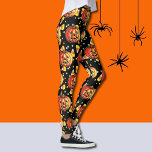 Leggings do Dia das Bruxas Jack-O-Lanternas Laranj<br><div class="desc">Por todo o lado,  feliz Jack-O-Lanternas</div>