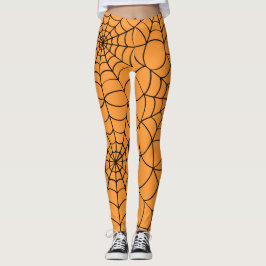 Leggings do Dia das Bruxas na Web de Aranha Laranj
