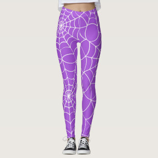 Leggings do Dia das Bruxas na Web Roxo