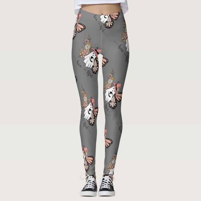 Leggings do Dia das Bruxas Spooky (Frente)