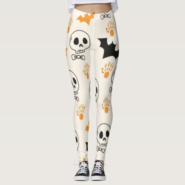 Leggings do Dia das Bruxas Spooky (Frente)
