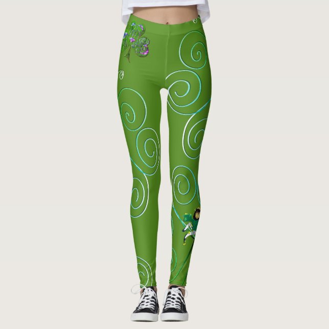 Leggings do Dia de São Patrício do Leprechaun (Frente)