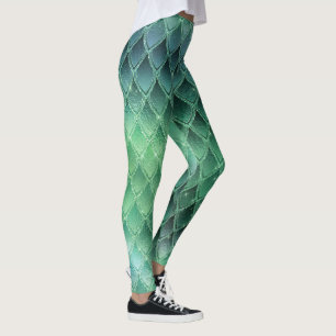 Leggings do Dragão de Gradiente Verde