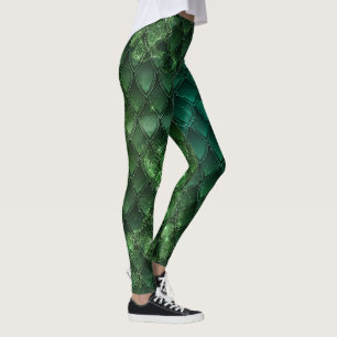 Leggings do Dragão de Gradiente Verde